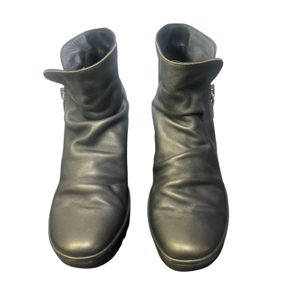 🖤 Fly London Wedge Ankle Boots – EU 42 /‎ US 10 – Black Leather